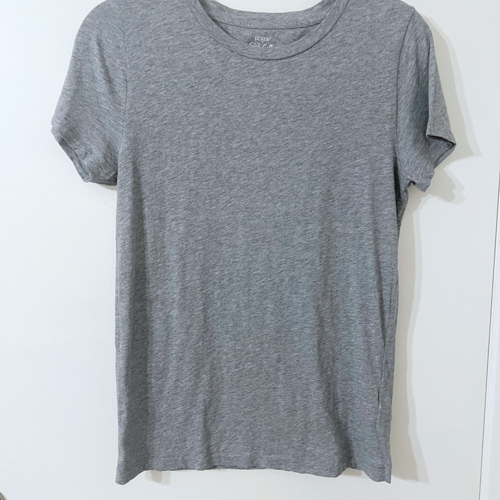 J. Crew Heather Gray Slub Cotton Tee